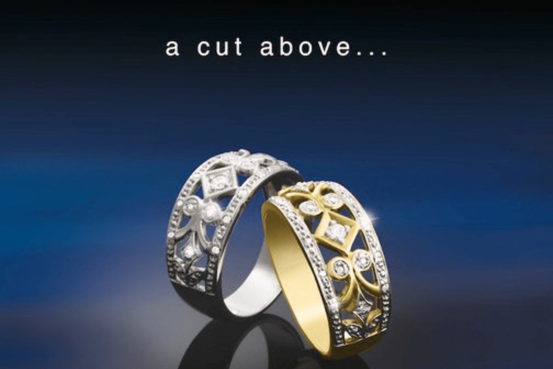Elegant silver and gold rings with intricate designs showcased in product launch photography Sydney.